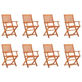 Folding garden chairs 8 pcs solid eucalyptus wood by vidaXL, Garden chairs - Ref: Foro24-3087148, Price: 300,99 €, Discount: %