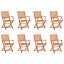 Folding garden chairs 8 pcs solid eucalyptus wood by vidaXL, Garden chairs - Ref: Foro24-3087148, Price: 317,44 €, Discount: %