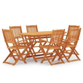 Folding 7-piece garden dining set made of eucalyptus wood by vidaXL, Garden sets - Ref: Foro24-3087155, Price: 358,24 €, Disc...