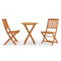 Folding 3-piece garden dining set made of eucalyptus wood by vidaXL, Garden sets - Ref: Foro24-3087160, Price: 130,85 €, Disc...