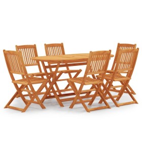 Folding garden dining set 7 pieces eucalyptus wood by vidaXL, Garden sets - Ref: Foro24-3087157, Price: 324,78 €, Discount: %