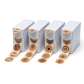 rillprint Gift Stickers 250 Pieces 4 Rolls Brown by rillprint, labeling tape - Ref: Foro24-441045, Price: 26,99 €, Discount: %