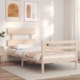 Bed frame with solid wood headboard 100x200 cm by vidaXL, Beds and slatted bases - Ref: Foro24-3195081, Price: 94,03 €, Disco...