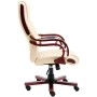 Silla de oficina de masaje de cuero auténtico color crema de vidaXL, Sillas de oficina - Ref: Foro24-20568, Precio: 258,99 €,...