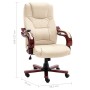 Silla de oficina de masaje de cuero auténtico color crema de vidaXL, Sillas de oficina - Ref: Foro24-20568, Precio: 258,99 €,...