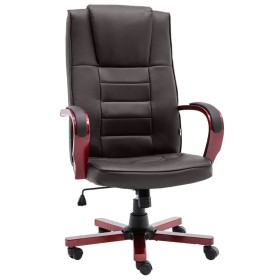 Silla de oficina de cuero auténtico marrón de vidaXL, Sillas de oficina - Ref: Foro24-20558, Precio: 253,99 €, Descuento: %