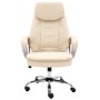 Silla de oficina de cuero auténtico color crema de vidaXL, Sillas de oficina - Ref: Foro24-20564, Precio: 250,60 €, Descuento: %