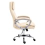 Silla de oficina de cuero auténtico color crema de vidaXL, Sillas de oficina - Ref: Foro24-20564, Precio: 250,60 €, Descuento: %