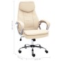 Silla de oficina de cuero auténtico color crema de vidaXL, Sillas de oficina - Ref: Foro24-20564, Precio: 250,60 €, Descuento: %