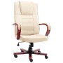 Silla de oficina de cuero auténtico color crema de vidaXL, Sillas de oficina - Ref: Foro24-20559, Precio: 210,00 €, Descuento: %