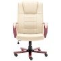 Silla de oficina de cuero auténtico color crema de vidaXL, Sillas de oficina - Ref: Foro24-20559, Precio: 210,00 €, Descuento: %