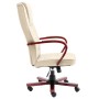 Silla de oficina de cuero auténtico color crema de vidaXL, Sillas de oficina - Ref: Foro24-20559, Precio: 210,00 €, Descuento: %