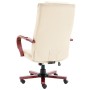 Silla de oficina de cuero auténtico color crema de vidaXL, Sillas de oficina - Ref: Foro24-20559, Precio: 210,00 €, Descuento: %