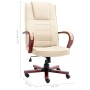 Silla de oficina de cuero auténtico color crema de vidaXL, Sillas de oficina - Ref: Foro24-20559, Precio: 210,00 €, Descuento: %