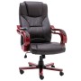 Silla de oficina de masaje de cuero auténtico marrón de vidaXL, Sillas de oficina - Ref: Foro24-20567, Precio: 299,81 €, Desc...