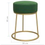 Velvet green round hocker by vidaXL, Folding stools and chairs - Ref: Foro24-340253, Price: 42,69 €, Discount: %