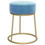 Light blue velvet round hocker by vidaXL, Folding stools and chairs - Ref: Foro24-340261, Price: 40,06 €, Discount: %