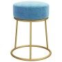 Light blue velvet round hocker by vidaXL, Folding stools and chairs - Ref: Foro24-340261, Price: 40,06 €, Discount: %