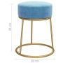 Light blue velvet round hocker by vidaXL, Folding stools and chairs - Ref: Foro24-340261, Price: 40,06 €, Discount: %