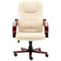 Silla de oficina de cuero auténtico color crema de vidaXL, Sillas de oficina - Ref: Foro24-20561, Precio: 268,90 €, Descuento: %