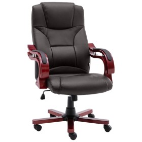 Silla de oficina de cuero auténtico marrón de vidaXL, Sillas de oficina - Ref: Foro24-20560, Precio: 271,99 €, Descuento: %