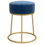 Velvet blue round hocker by vidaXL, Folding stools and chairs - Ref: Foro24-340254, Price: 44,38 €, Discount: %