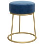 Hocker redondo azul terciopelo de vidaXL, Taburetes y sillas plegables - Ref: Foro24-340254, Precio: 44,99 €, Descuento: %