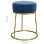 Hocker redondo azul terciopelo de vidaXL, Taburetes y sillas plegables - Ref: Foro24-340254, Precio: 44,99 €, Descuento: %