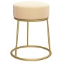 Apricot velvet round hocker by vidaXL, Folding stools and chairs - Ref: Foro24-340257, Price: 42,16 €, Discount: %