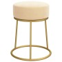 Apricot velvet round hocker by vidaXL, Folding stools and chairs - Ref: Foro24-340257, Price: 42,16 €, Discount: %