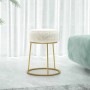 White Round Hocker Plush by vidaXL, Folding stools and chairs - Ref: Foro24-340263, Price: 44,83 €, Discount: %