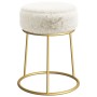 White Round Hocker Plush by vidaXL, Folding stools and chairs - Ref: Foro24-340263, Price: 44,83 €, Discount: %