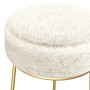 White Round Hocker Plush by vidaXL, Folding stools and chairs - Ref: Foro24-340263, Price: 44,83 €, Discount: %