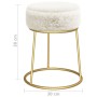 White Round Hocker Plush by vidaXL, Folding stools and chairs - Ref: Foro24-340263, Price: 44,83 €, Discount: %