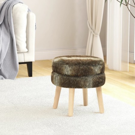 Hocker redondo peluche color mixto de vidaXL, Taburetes y sillas plegables - Ref: Foro24-340280, Precio: 27,91 €, Descuento: %