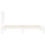 White solid wood bed frame with headboard 100x200 cm by vidaXL, Beds and slatted bases - Ref: Foro24-3193652, Price: 133,04 €...