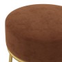 Velvet brown round hocker by vidaXL, Folding stools and chairs - Ref: Foro24-340259, Price: 40,06 €, Discount: %