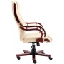 Silla de oficina de cuero auténtico color crema de vidaXL, Sillas de oficina - Ref: Foro24-20566, Precio: 276,46 €, Descuento: %