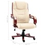 Silla de oficina de cuero auténtico color crema de vidaXL, Sillas de oficina - Ref: Foro24-20566, Precio: 276,46 €, Descuento: %