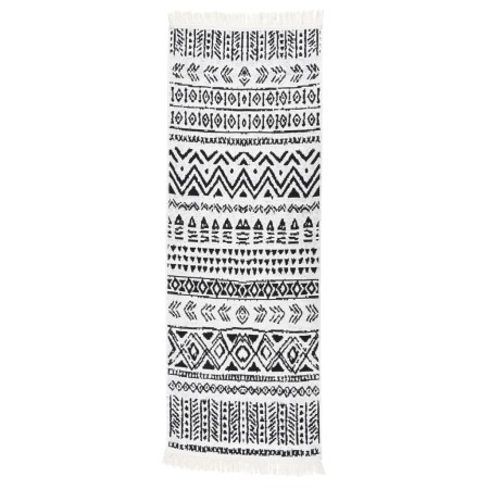 Black and white cotton rug 100x300 cm by vidaXL, Rugs - Ref: Foro24-340095, Price: 38,99 €, Discount: %