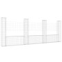 U-shaped gabion basket with 4 iron posts measuring 380x20x150 cm. by vidaXL, fence panels - Ref: Foro24-151284, Price: 140,69...