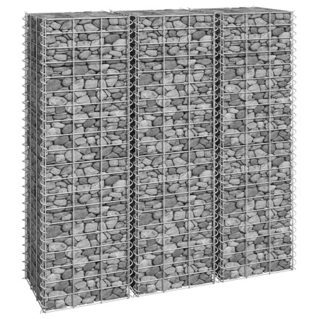 Gabion flower beds 3 units iron 30x30x100 cm by vidaXL, Pots and planters - Ref: Foro24-151249, Price: 55,99 €, Discount: %