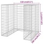 Gabion wall for galvanized garbage container 110x100x110 cm by vidaXL, Waste container supports - Ref: Foro24-151298, Price: ...