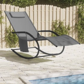 Steel and grey textilene rocking lounger by vidaXL, Loungers - Ref: Foro24-318121, Price: 91,13 €, Discount: %