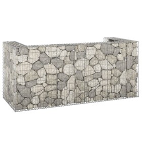 Muro gaviones para contenedor basura galvanizado 254x100x110 cm de vidaXL, Soportes para contenedores de residuos - Ref: Foro...