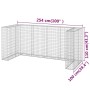 Gabionenwand für verzinkten Müllcontainer 254x100x110 cm von vidaXL, Halterungen für Abfallbehälter - Ref: Foro24-151300, Pre...