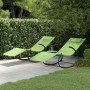 Rocking sun lounger, 2 units, made of steel and green textilene. by vidaXL, Loungers - Ref: Foro24-318131, Price: 154,86 €, D...