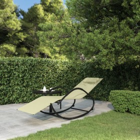 Steel and cream textilene rocking lounger by vidaXL, Loungers - Ref: Foro24-318118, Price: 74,99 €, Discount: %