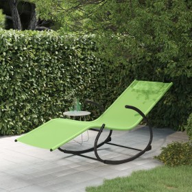 Steel and green textilene rocking lounger by vidaXL, Loungers - Ref: Foro24-318115, Price: 72,99 €, Discount: %