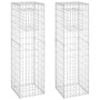 Cestas postes de gaviones 2 unidades hierro 40x40x140 cm de vidaXL, Postes de cerca - Ref: Foro24-151263, Precio: 52,24 €, De...